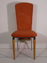 Load image into Gallery viewer, dining room and kitchen chair in metal with wooden legs HALLEAY