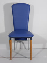 Load image into Gallery viewer, dining room and kitchen chair in metal with wooden legs HALLEAY