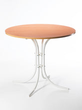 Carica l'immagine nel visualizzatore di Gallery, kitchen table ravenna metal legs white painted frame top natural wood beech diameter 90 abs edge table ravenna pietement verni blanc plateau hetre ep 18 d.90 bord abs