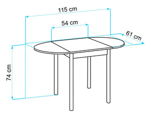table with folding extensions for kitchen FILIPPO
