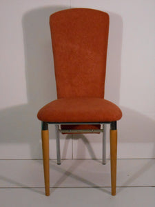 dining room and kitchen chair in metal with wooden legs HALLEAY