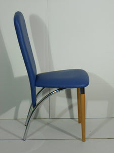 dining room and kitchen chair in metal with wooden legs HALLEAY