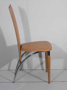 dining room and kitchen chair in metal with wooden legs HAWWi-R