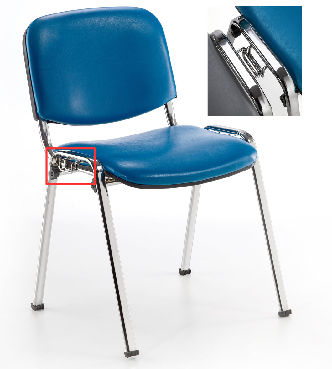 chaise empilable pour salles d'attente et de réunion ISO-GANCIO TISSU ANTIBACTÉRIEN IGNIFUGE
