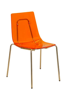 wind italchair Sedia da casa design moderno. design Robby Cantarutti. made in italy. vista anteriore colore arancione trasparente arancione trasparente 
